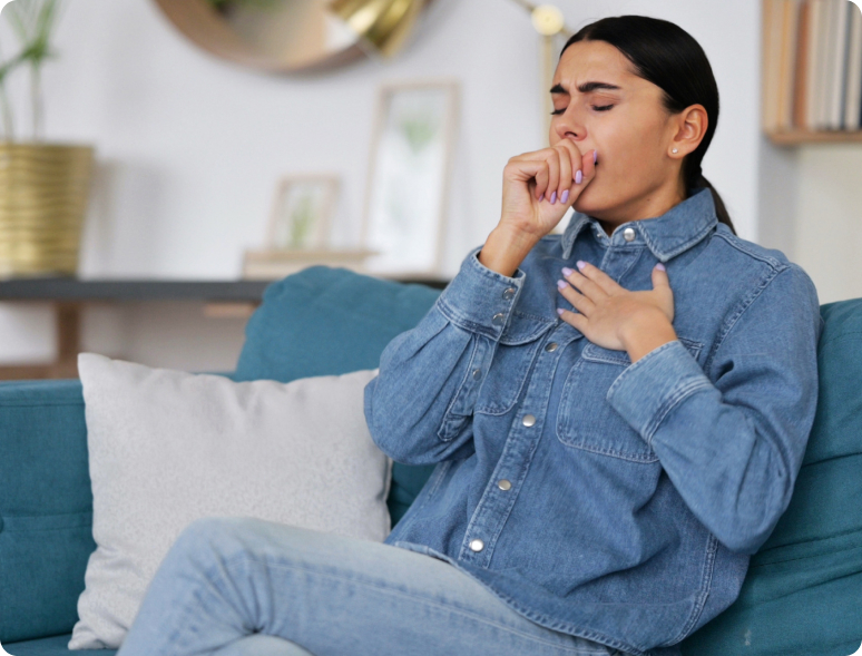 woman coughing